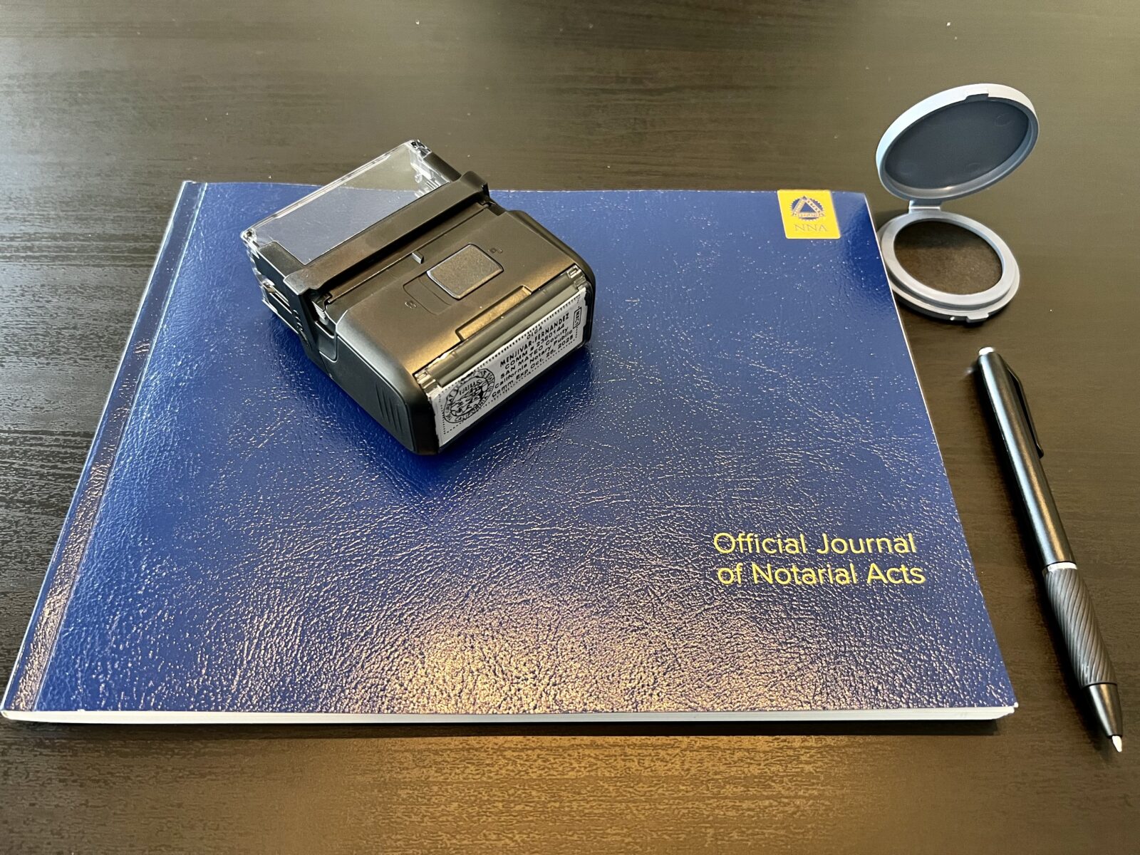 Official Journal of Notarial Acts Folder on a Desk